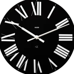 Alessi - vægur fra Alessi - Sort med hvide tal - Ø36 cm
