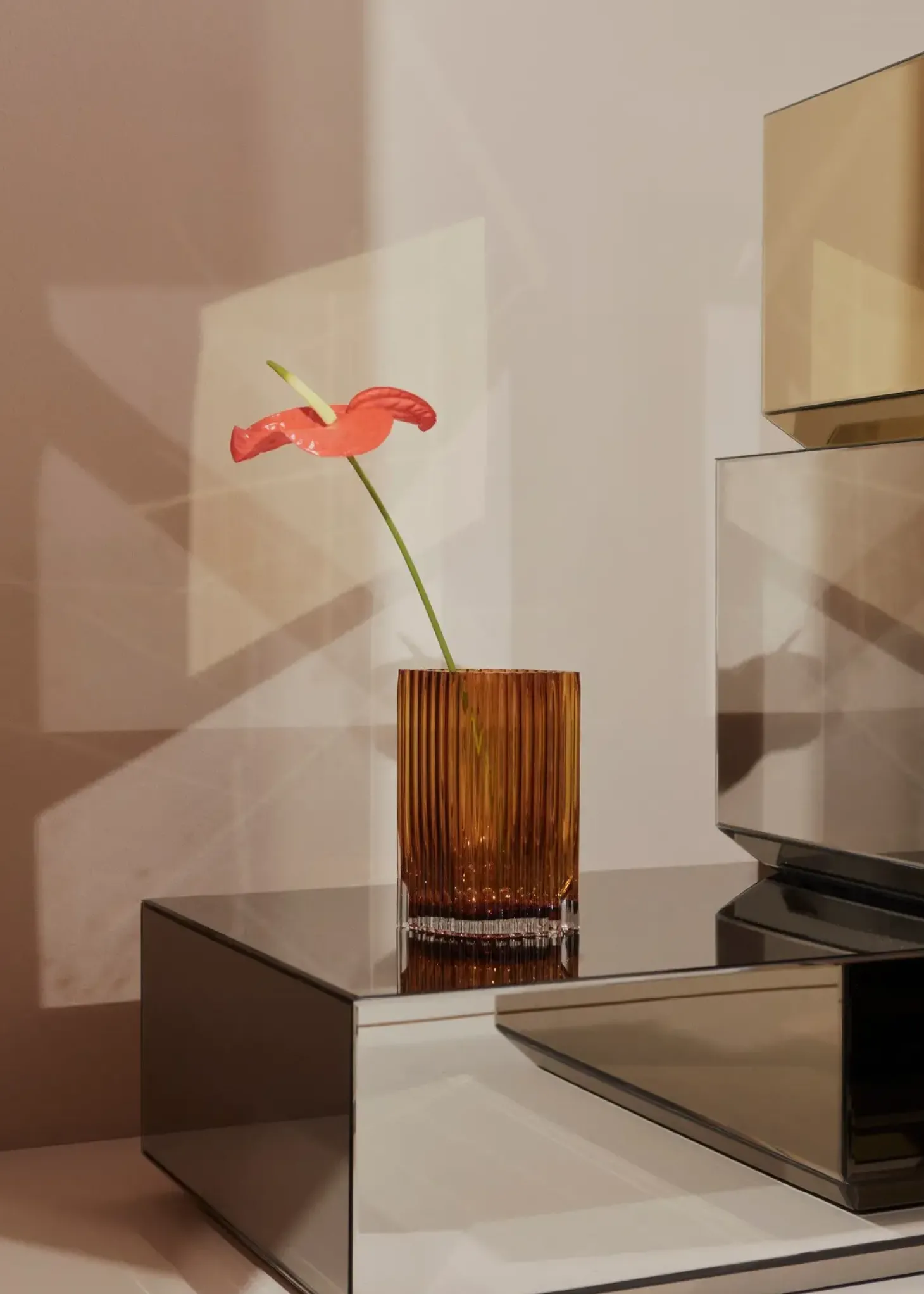 AYTM - Vase Folium, brun , Amber, Large