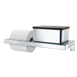Blomus - Toilet Paper Holder with glass shelf - polished - MENOTO