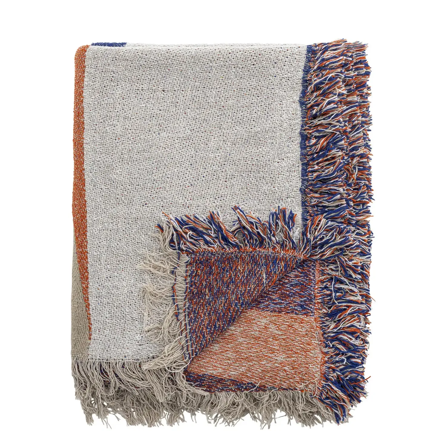 Bloomingville - Clarita Plaid, Orange, Genanvendt Bomuld