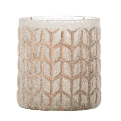 Bloomingville - Esther Fyrfadsstage, Rosa, Genanvendt Glas
