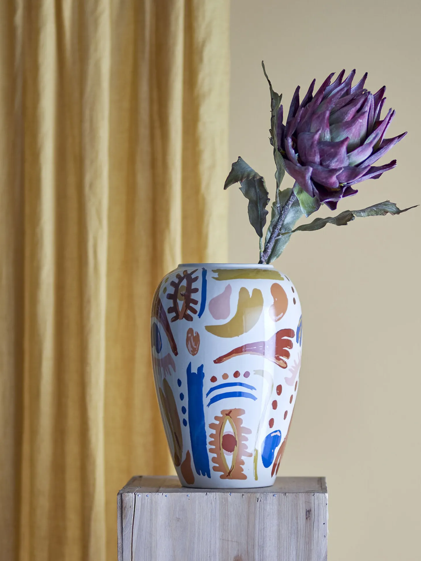 Bloomingville - Horus Vase, Orange, Stentøj