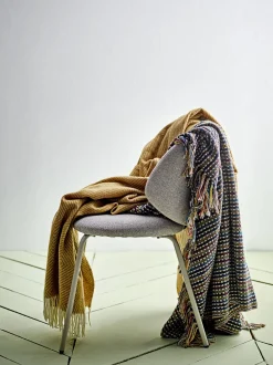 Bloomingville - Lazzario Plaid, Blå, Genanvendt Bomuld