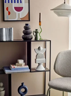 Bloomingville - Lindae Vase, Blå, Stentøj