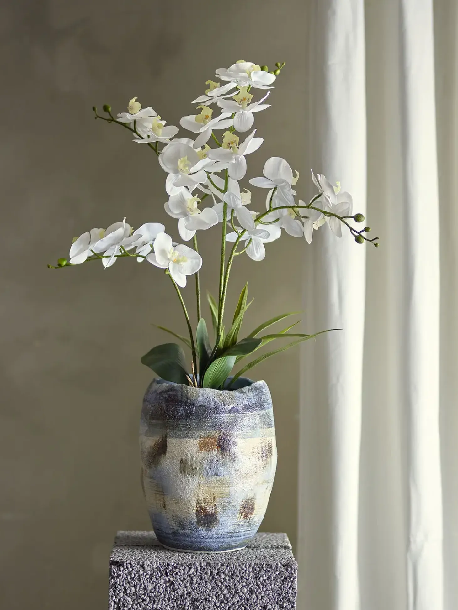 Bloomingville - Nienna Vase, Blå, Stentøj