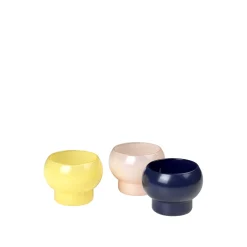 Broste Copenhagen - Fyrfadsstage "Agathe" - Yellow/Blush/Blue - Sæt af 3