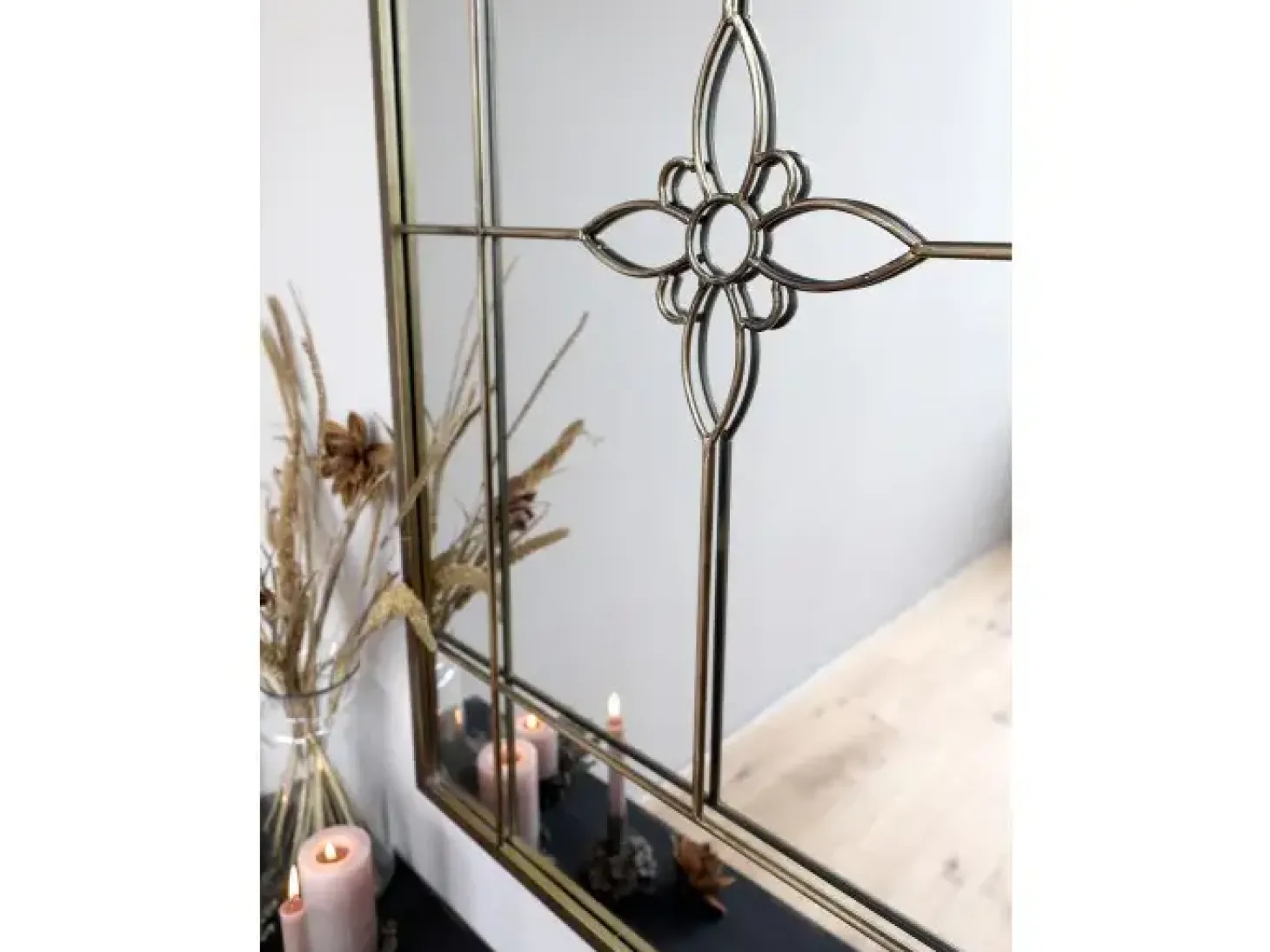 Chic Antique - Spejl med blomst - 120x80 cm