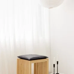 Cinas - Siddepude til Rib stool sort læder