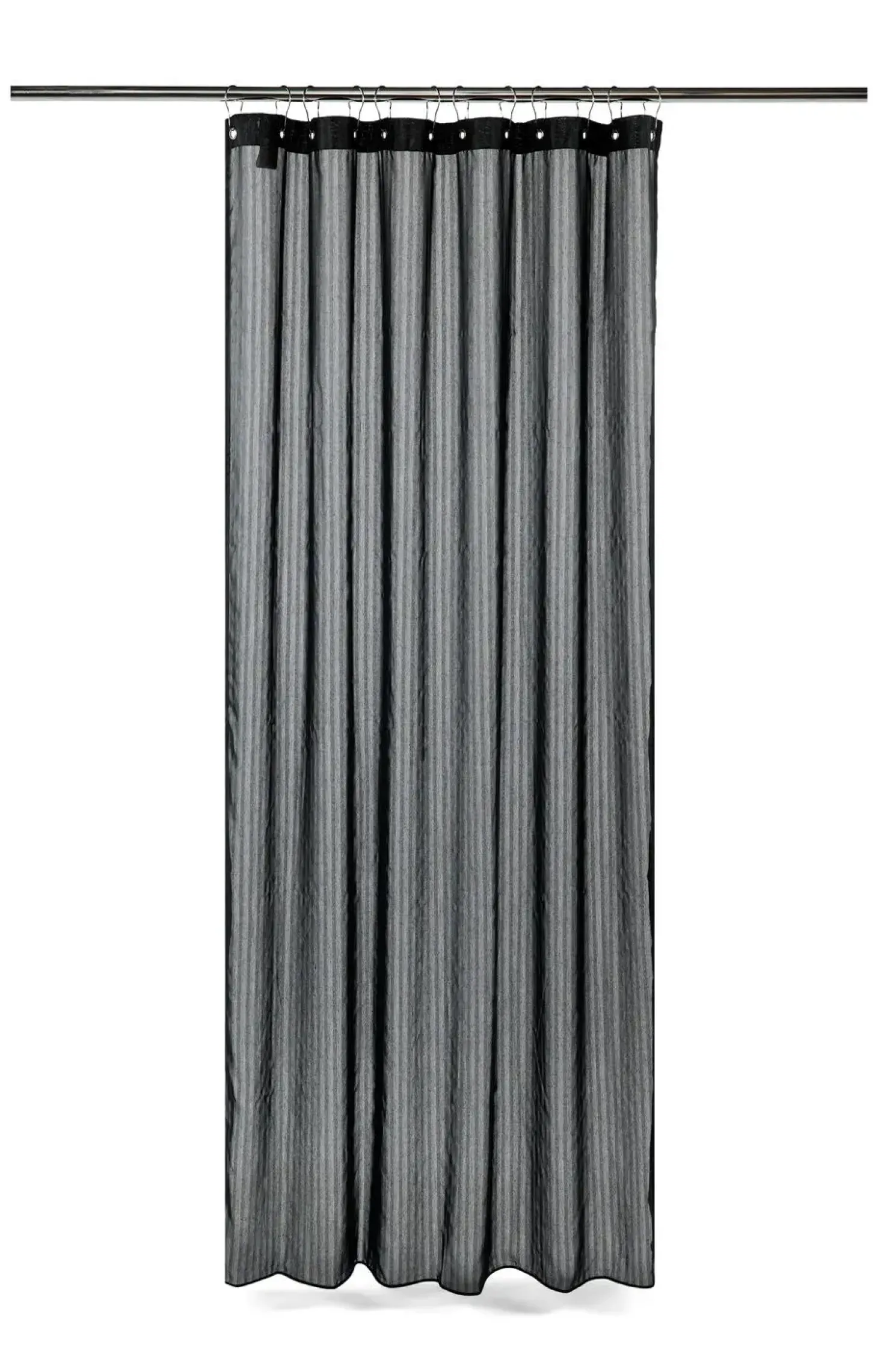 Compliments - Badeforhæng - Lines shower curtain w/eyelets 200 cm - Sort
