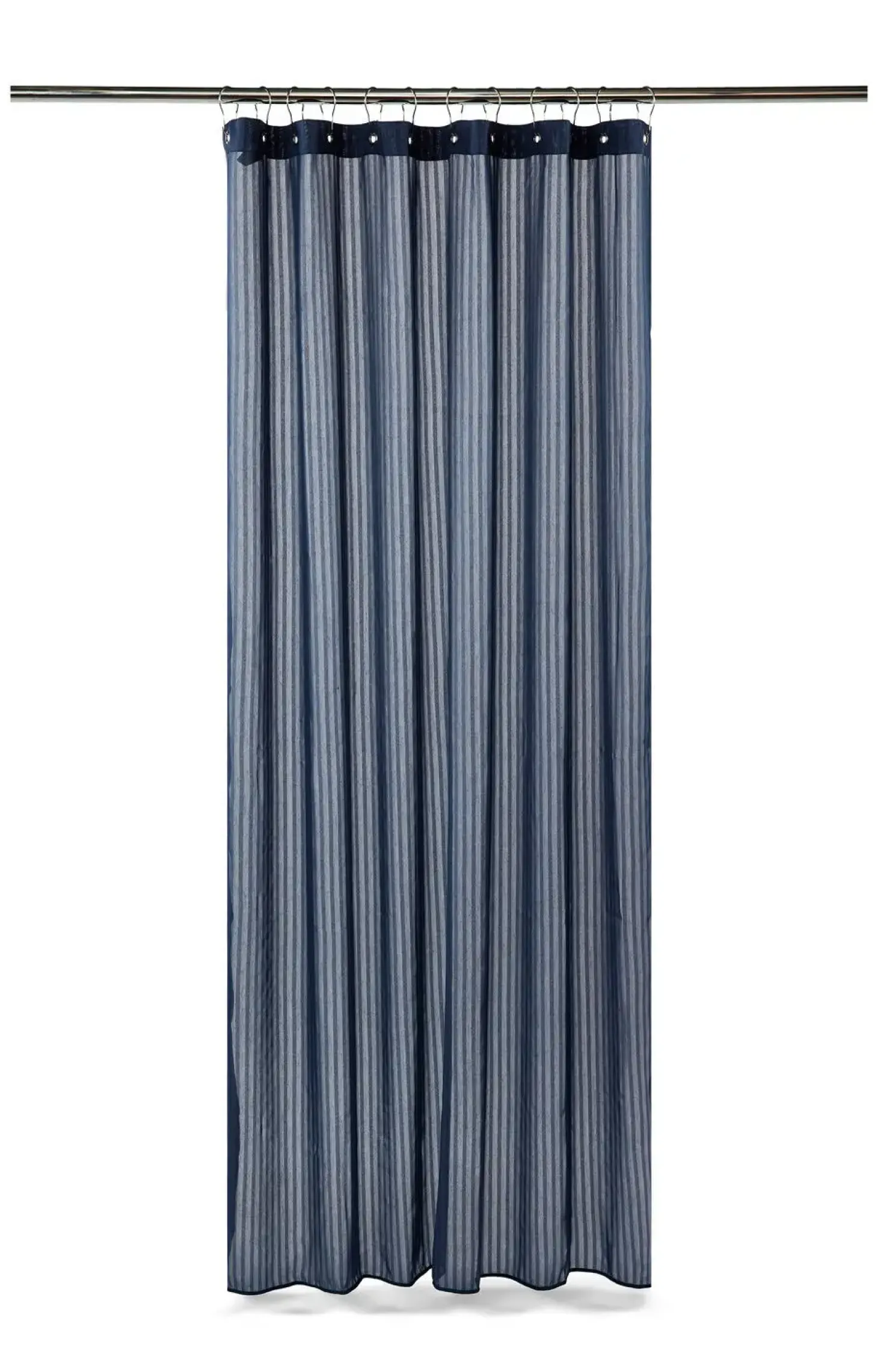Compliments - Badeforhæng - Lines shower curtain w/eyelets 220 cm - Mørk blå
