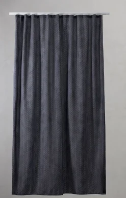 Compliments - Badeforhæng - Pine shower curtain w/tape 200 cm - Mørk grå