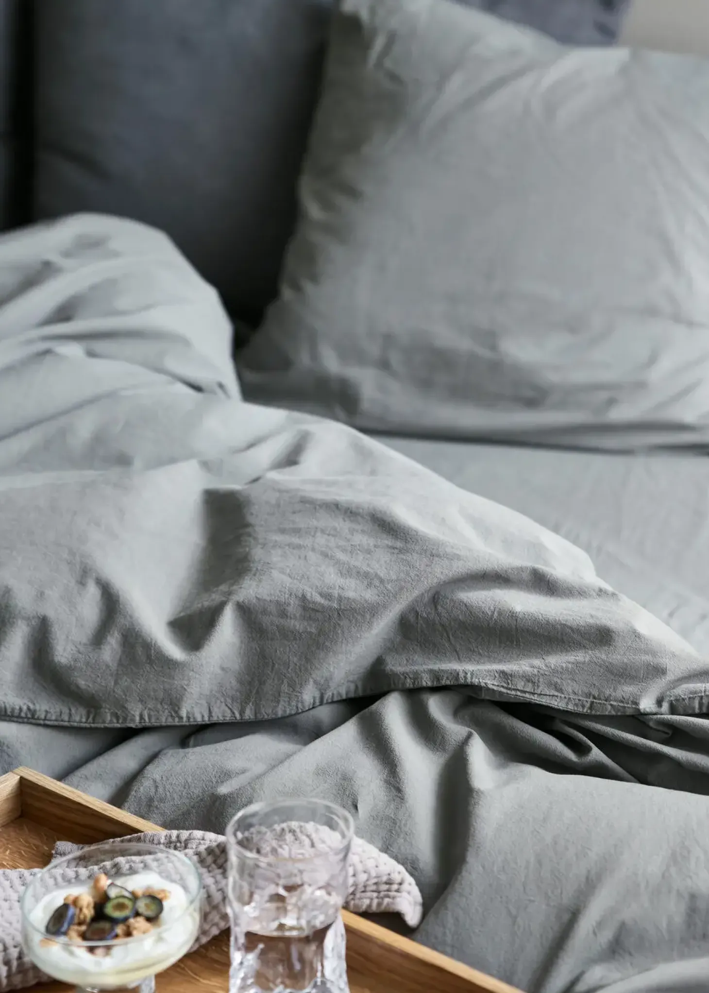 Compliments - Sengetøj - Stone Bed Linen 200x200/60x63 (2) cm - Mørk grå
