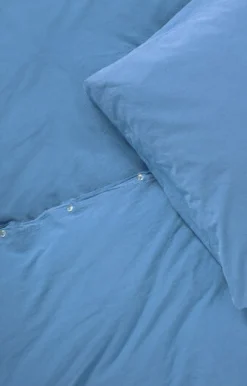 Compliments - Sengetøj - Stone Bed Linen 140x200/60x63 cm - Ocean blue