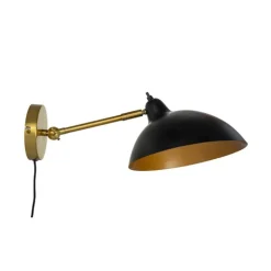Dyberg Larsen - Væglampe - Futura Antik, Sort og messing, Ø: 26 cm