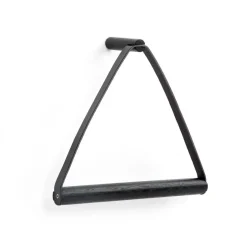 Ekta Living - Håndklædeholder - Towel hanger - Eg/Læder - Sort