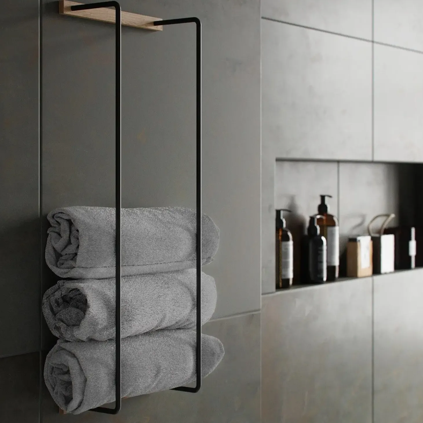 Ekta Living - Håndklædeholder - Towel Rack - Olieret Eg