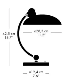 Fritz Hansen - Bordlampe - Kaiser Idell 6631-T - Mat Grå/Messing