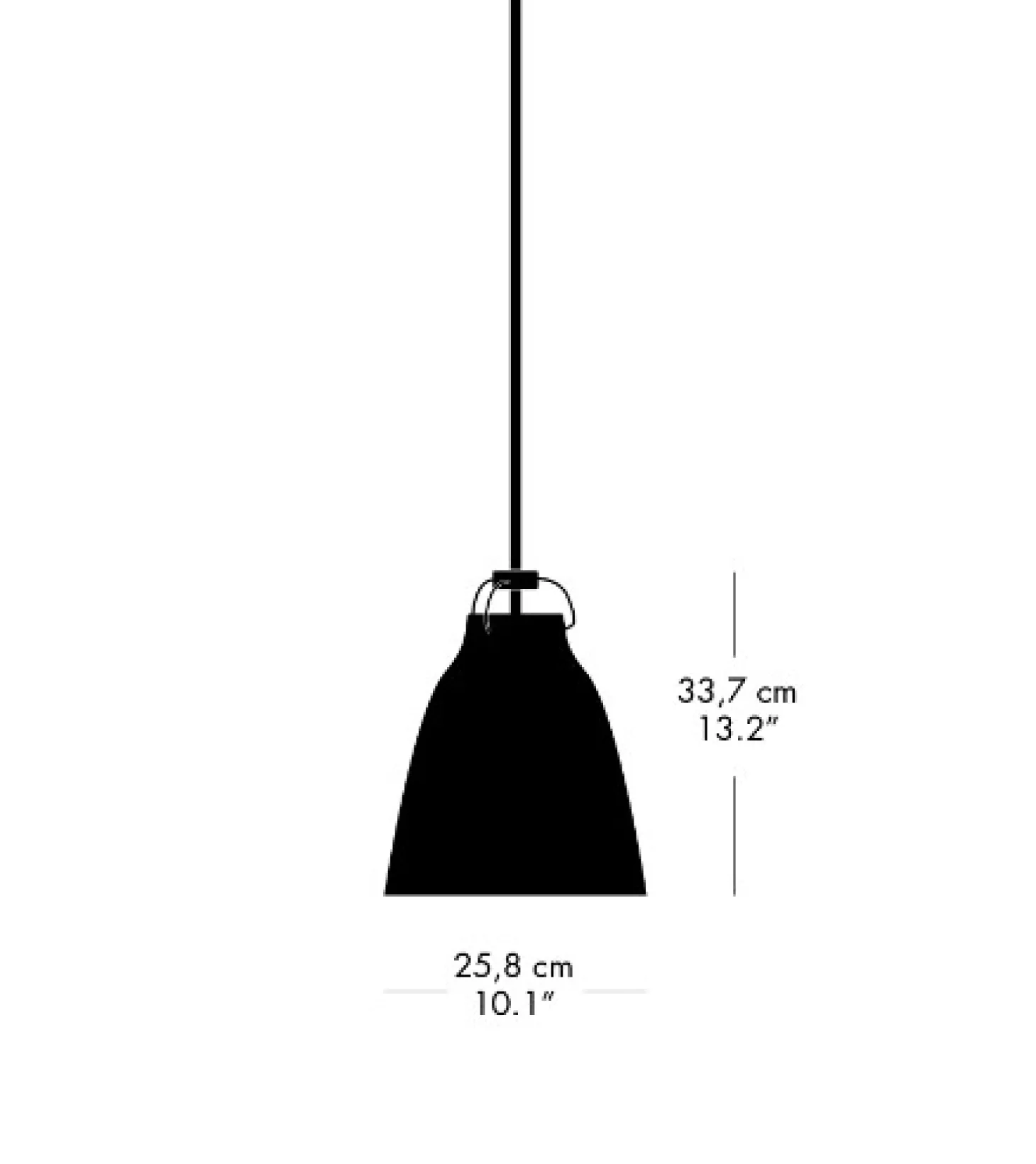 Fritz Hansen - Loftlampe - Caravaggio™ Matt - Sort - P2 Medium