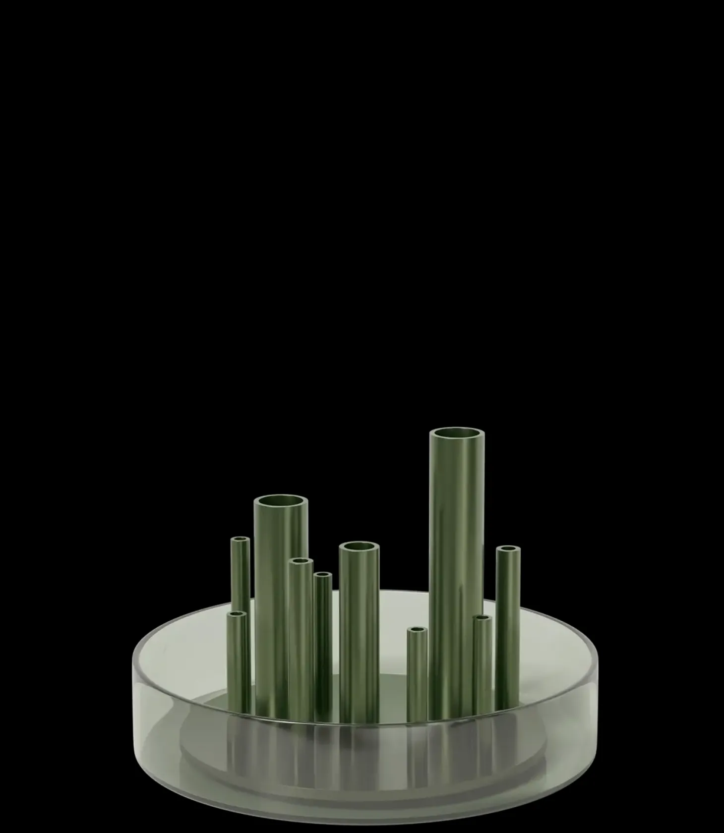 Frtiz Hansen - Ikeru Low Vase - Forest Green - 19x13 cm