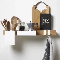 Gejst hylde - Flex rail køkkenhylde - Eg/sort - 60 cm