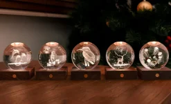 Gingko - Amber Crystal Light Bordlampe - 3D Jelly Fish