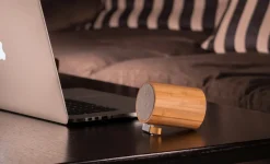 Gingko - Drum Light Bluetooth Speaker Natural Bamboo Wood
