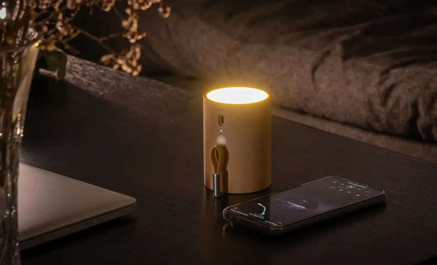 Gingko - Drum Light Bluetooth Speaker Natural Beech Wood