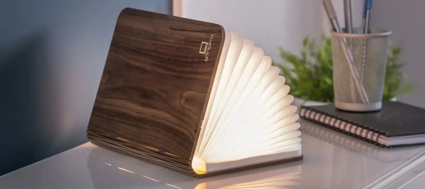Gingko - LED Smart Booklight - Walnut - Large