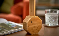 Gingko - Octagon One Plus Portable Alarm Clock Desk Light Bamboo