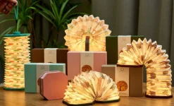 Gingko - Smart Accordion Lamp Velvet Grey Landmark