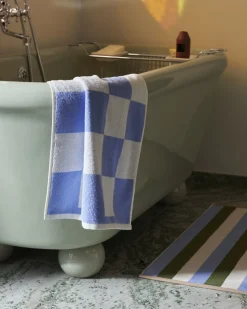 Hay - Check Bath Mat (Organic) - W50 x L90 - Steel Blue - Steel blue - 479