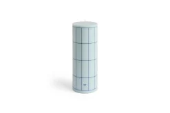 Hay - Column Candle - Light blue with blue grid check
