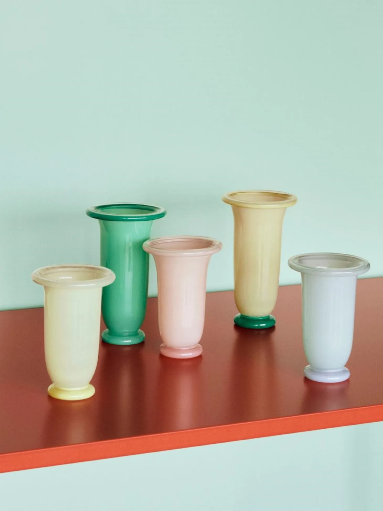Hay - Empire Vase - Large - Lemon & Green - Sand with lemon rim, green base - 829
