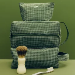 Hay - Grid Wash Bag - Medium - Mørk grøn