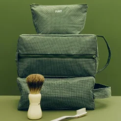 Hay - Grid Wash Bag - Small - Mørk grøn