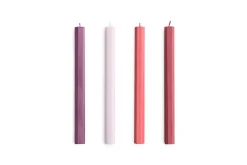 Hay - Hexagon Candle - Reds and bordeaux, Set of 4