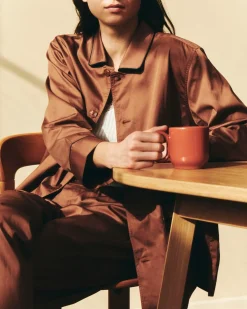 HAY - Outline Pyjama - Langærmet Shirt - M/L - Milk Chocolate