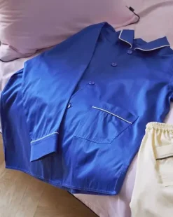 HAY - Outline Pyjama - Langærmet Shirt - S/M - Vivid Blue