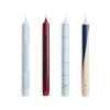 Hay - Pattern Candle - Blues and bordeaux, Set of 4