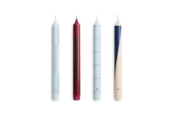 Hay - Pattern Candle - Blues and bordeaux, Set of 4