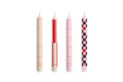 Hay - Pattern Candle - Reds and bordeaux, Set of 4