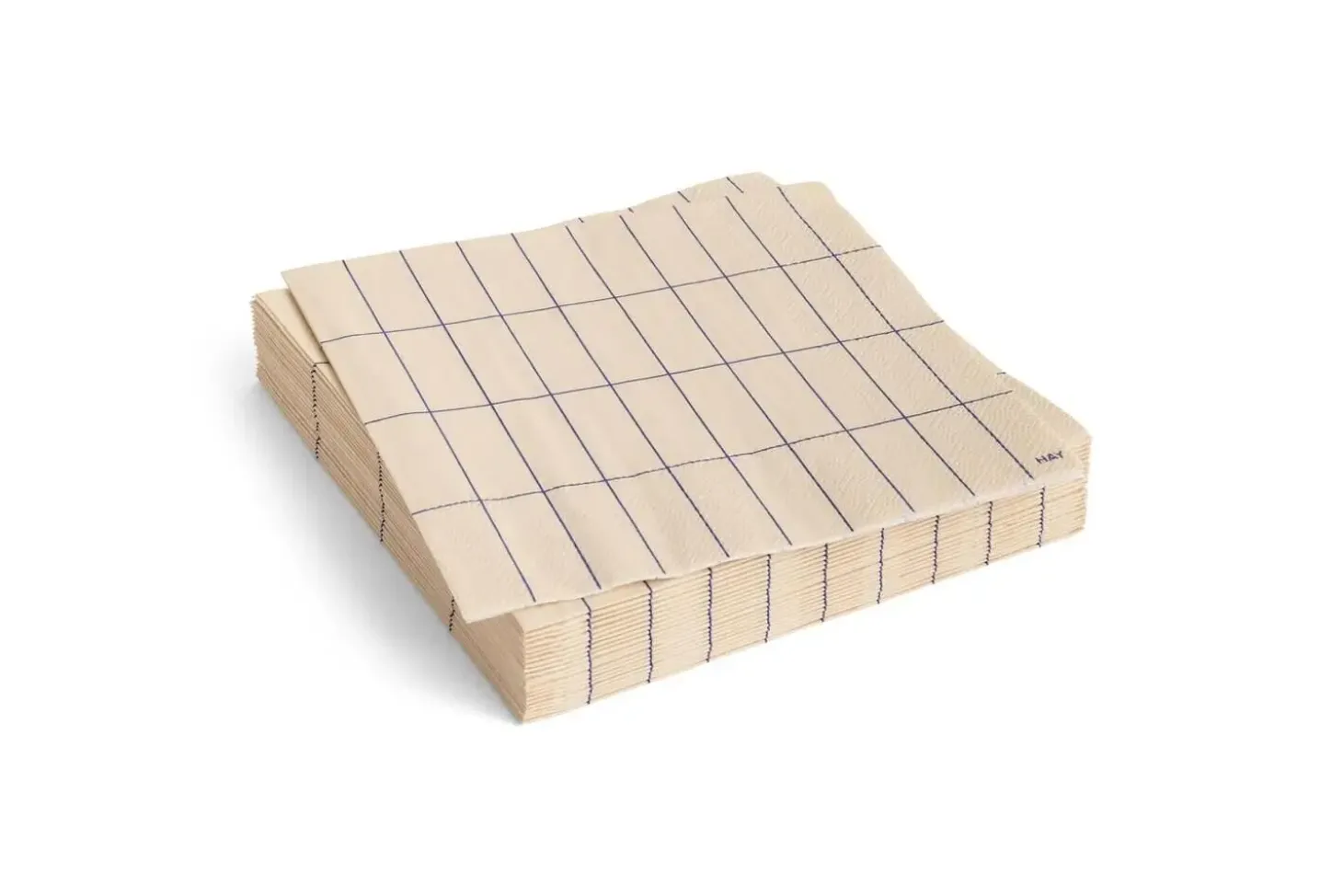 Hay - Pattern Napkins - Off-white and blue grid - Lunch