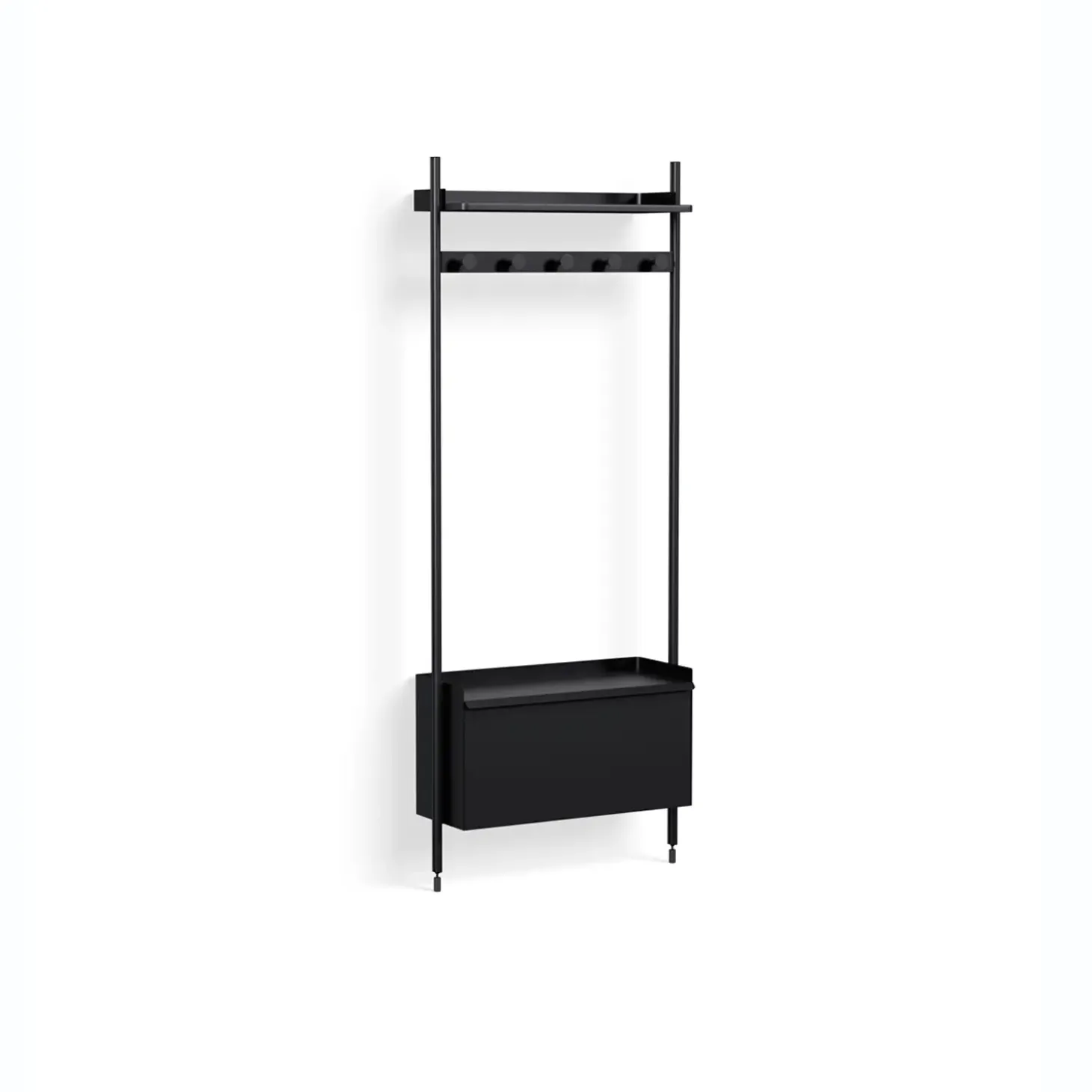 Hay - Reol - Pier System 1061 - 1 kolonne - Sort - 82 X 34 X 209 cm
