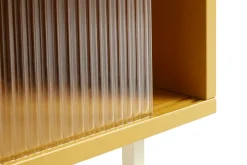 Hay - Reol til Gulv med Glaslåger - Colour Cabinet - Gul - Høj model, B75 X D39 X H130 cm