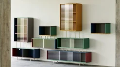 Hay - Reol til Gulv med Glaslåger - Colour Cabinet - Mint - Medium, B120 X D39 X H51 cm