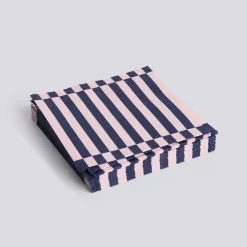 Hay - Servietter - Dinner - 20 stk. 40x40 cm - Lys pink/Mørk blå Striber