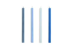 Hay - Square Candle - Blues, Set of 4