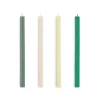Hay - Square Candle - Greens and whites, Set of 4