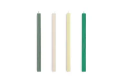 Hay - Square Candle - Greens and whites, Set of 4