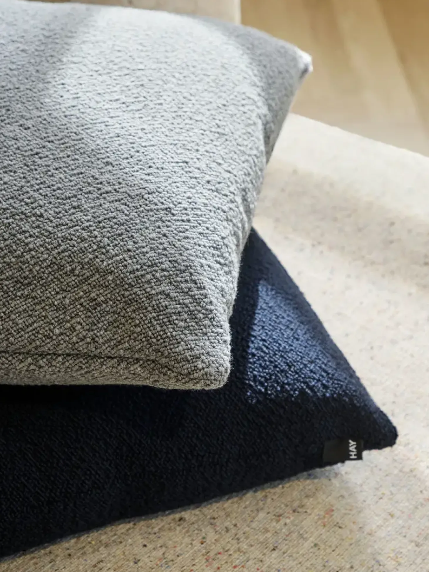 Hay - Texture Cushion - 50 x 50 - Blue, black